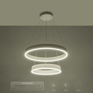 kelvo® VENOM 61186 Μοντέρνο Κρεμαστό Φωτιστικό Οροφής LED 75W 8818lm 120° AC 220-240V IP20 Ρυθμιζόμενο Λευκό CCT με Χειριστήριο από 2700K έως 6000K Dimmable – Lumileds SMD Chip – Λευκό Ματ – Μ60 x Π60 x Υ40cm – 3 Χρόνια Εγγύηση