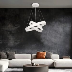 kelvo® VENOM 61186-DECO Μοντέρνο Κρεμαστό Φωτιστικό Οροφής LED 75W 8818lm 120° AC 220-240V IP20 Ρυθμιζόμενο Λευκό CCT με Χειριστήριο από 2700K έως 6000K Dimmable – Lumileds SMD Chip – Λευκό Ματ – Μ60 x Π60 x Υ40cm – 3 Χρόνια Εγγύηση