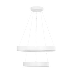 kelvo® VENOM 61186 Μοντέρνο Κρεμαστό Φωτιστικό Οροφής LED 75W 8818lm 120° AC 220-240V IP20 Ρυθμιζόμενο Λευκό CCT με Χειριστήριο από 2700K έως 6000K Dimmable – Lumileds SMD Chip – Λευκό Ματ – Μ60 x Π60 x Υ40cm – 3 Χρόνια Εγγύηση