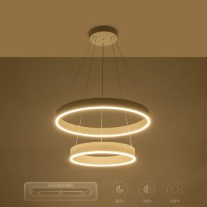 kelvo® VENOM 61186-DECO Μοντέρνο Κρεμαστό Φωτιστικό Οροφής LED 75W 8818lm 120° AC 220-240V IP20 Ρυθμιζόμενο Λευκό CCT με Χειριστήριο από 2700K έως 6000K Dimmable – Lumileds SMD Chip – Λευκό Ματ – Μ60 x Π60 x Υ40cm – 3 Χρόνια Εγγύηση