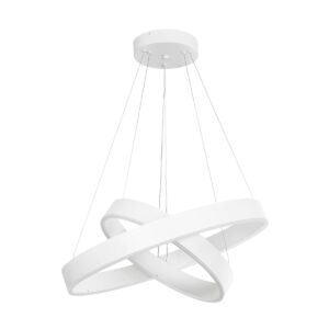 kelvo® VENOM 61186-DECO Μοντέρνο Κρεμαστό Φωτιστικό Οροφής LED 75W 8818lm 120° AC 220-240V IP20 Ρυθμιζόμενο Λευκό CCT με Χειριστήριο από 2700K έως 6000K Dimmable – Lumileds SMD Chip – Λευκό Ματ – Μ60 x Π60 x Υ40cm – 3 Χρόνια Εγγύηση