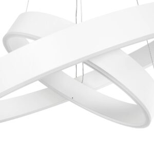 kelvo® VENOM 61186-DECO Μοντέρνο Κρεμαστό Φωτιστικό Οροφής LED 75W 8818lm 120° AC 220-240V IP20 Ρυθμιζόμενο Λευκό CCT με Χειριστήριο από 2700K έως 6000K Dimmable – Lumileds SMD Chip – Λευκό Ματ – Μ60 x Π60 x Υ40cm – 3 Χρόνια Εγγύηση