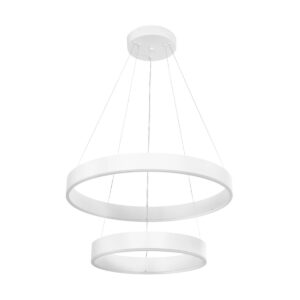 kelvo® VENOM 61186-DECO Μοντέρνο Κρεμαστό Φωτιστικό Οροφής LED 75W 8818lm 120° AC 220-240V IP20 Ρυθμιζόμενο Λευκό CCT με Χειριστήριο από 2700K έως 6000K Dimmable – Lumileds SMD Chip – Λευκό Ματ – Μ60 x Π60 x Υ40cm – 3 Χρόνια Εγγύηση