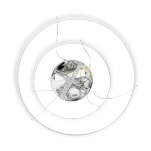 kelvo® VENOM 61186-DECO Μοντέρνο Κρεμαστό Φωτιστικό Οροφής LED 75W 8818lm 120° AC 220-240V IP20 Ρυθμιζόμενο Λευκό CCT με Χειριστήριο από 2700K έως 6000K Dimmable – Lumileds SMD Chip – Λευκό Ματ – Μ60 x Π60 x Υ40cm – 3 Χρόνια Εγγύηση
