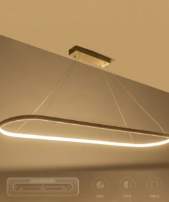 GLOBOSTAR® BOLIVAR 61273 Μοντέρνο Κρεμαστό Φωτιστικό Οροφής LED 54W 6210lm 360° AC 220-240V IP20 Ρυθμιζόμενο Λευκό CCT με Χειριστήριο από 2700K έως 6000K Dimmable – Lumileds SMD Chip – Νίκελ Βούρτσας – Μ120 x Π30 x Υ2cm – 3 Χρόνια Εγγύηση