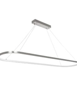 GLOBOSTAR® BOLIVAR 61273 Μοντέρνο Κρεμαστό Φωτιστικό Οροφής LED 54W 6210lm 360° AC 220-240V IP20 Ρυθμιζόμενο Λευκό CCT με Χειριστήριο από 2700K έως 6000K Dimmable – Lumileds SMD Chip – Νίκελ Βούρτσας – Μ120 x Π30 x Υ2cm – 3 Χρόνια Εγγύηση