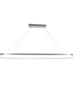 GLOBOSTAR® BOLIVAR 61273 Μοντέρνο Κρεμαστό Φωτιστικό Οροφής LED 54W 6210lm 360° AC 220-240V IP20 Ρυθμιζόμενο Λευκό CCT με Χειριστήριο από 2700K έως 6000K Dimmable – Lumileds SMD Chip – Νίκελ Βούρτσας – Μ120 x Π30 x Υ2cm – 3 Χρόνια Εγγύηση