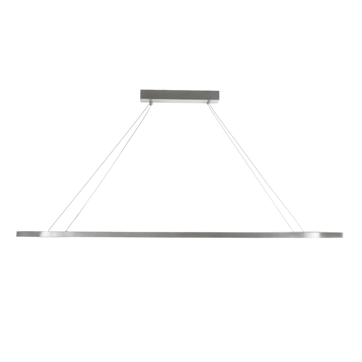 GLOBOSTAR® BOLIVAR 61273 Μοντέρνο Κρεμαστό Φωτιστικό Οροφής LED 54W 6210lm 360° AC 220-240V IP20 Ρυθμιζόμενο Λευκό CCT με Χειριστήριο από 2700K έως 6000K Dimmable – Lumileds SMD Chip – Νίκελ Βούρτσας – Μ120 x Π30 x Υ2cm – 3 Χρόνια Εγγύηση