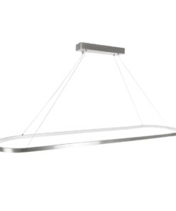 GLOBOSTAR® BOLIVAR 61273 Μοντέρνο Κρεμαστό Φωτιστικό Οροφής LED 54W 6210lm 360° AC 220-240V IP20 Ρυθμιζόμενο Λευκό CCT με Χειριστήριο από 2700K έως 6000K Dimmable – Lumileds SMD Chip – Νίκελ Βούρτσας – Μ120 x Π30 x Υ2cm – 3 Χρόνια Εγγύηση