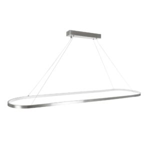 GLOBOSTAR® BOLIVAR 61273 Μοντέρνο Κρεμαστό Φωτιστικό Οροφής LED 54W 6210lm 360° AC 220-240V IP20 Ρυθμιζόμενο Λευκό CCT με Χειριστήριο από 2700K έως 6000K Dimmable – Lumileds SMD Chip – Νίκελ Βούρτσας – Μ120 x Π30 x Υ2cm – 3 Χρόνια Εγγύηση