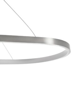 GLOBOSTAR® BOLIVAR 61273 Μοντέρνο Κρεμαστό Φωτιστικό Οροφής LED 54W 6210lm 360° AC 220-240V IP20 Ρυθμιζόμενο Λευκό CCT με Χειριστήριο από 2700K έως 6000K Dimmable – Lumileds SMD Chip – Νίκελ Βούρτσας – Μ120 x Π30 x Υ2cm – 3 Χρόνια Εγγύηση