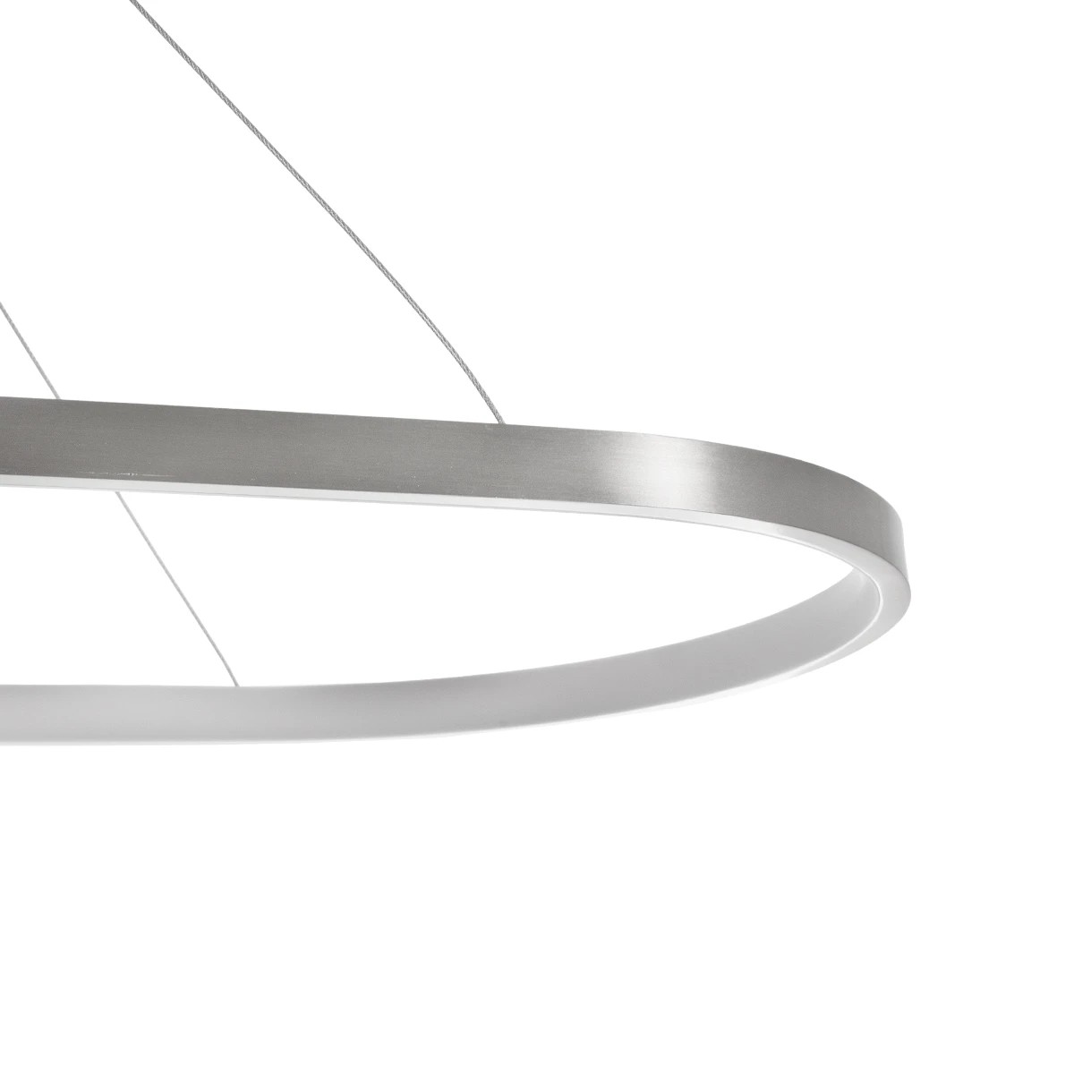 GLOBOSTAR® BOLIVAR 61273 Μοντέρνο Κρεμαστό Φωτιστικό Οροφής LED 54W 6210lm 360° AC 220-240V IP20 Ρυθμιζόμενο Λευκό CCT με Χειριστήριο από 2700K έως 6000K Dimmable – Lumileds SMD Chip – Νίκελ Βούρτσας – Μ120 x Π30 x Υ2cm – 3 Χρόνια Εγγύηση