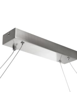 GLOBOSTAR® BOLIVAR 61273 Μοντέρνο Κρεμαστό Φωτιστικό Οροφής LED 54W 6210lm 360° AC 220-240V IP20 Ρυθμιζόμενο Λευκό CCT με Χειριστήριο από 2700K έως 6000K Dimmable – Lumileds SMD Chip – Νίκελ Βούρτσας – Μ120 x Π30 x Υ2cm – 3 Χρόνια Εγγύηση