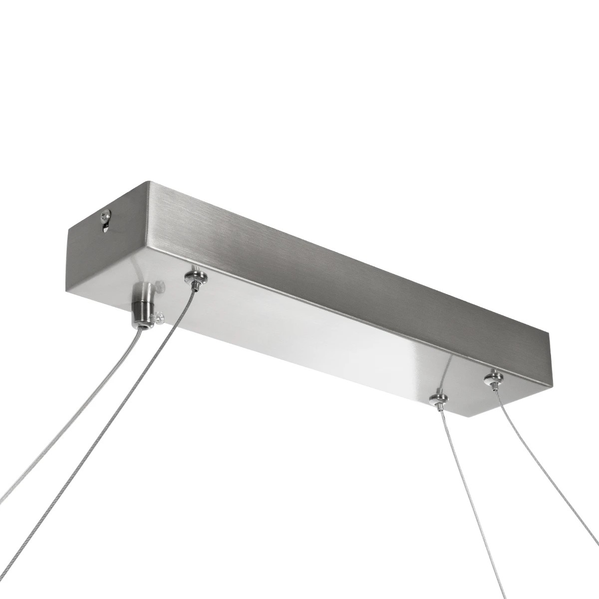 GLOBOSTAR® BOLIVAR 61273 Μοντέρνο Κρεμαστό Φωτιστικό Οροφής LED 54W 6210lm 360° AC 220-240V IP20 Ρυθμιζόμενο Λευκό CCT με Χειριστήριο από 2700K έως 6000K Dimmable – Lumileds SMD Chip – Νίκελ Βούρτσας – Μ120 x Π30 x Υ2cm – 3 Χρόνια Εγγύηση