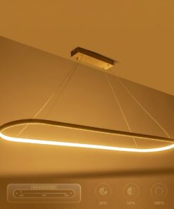 GLOBOSTAR® BOLIVAR 61273 Μοντέρνο Κρεμαστό Φωτιστικό Οροφής LED 54W 6210lm 360° AC 220-240V IP20 Ρυθμιζόμενο Λευκό CCT με Χειριστήριο από 2700K έως 6000K Dimmable – Lumileds SMD Chip – Νίκελ Βούρτσας – Μ120 x Π30 x Υ2cm – 3 Χρόνια Εγγύηση