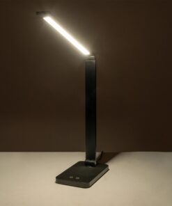 GLOBOSTAR® TEBLA 60481 Μοντέρνο Επιτραπέζιο Φωτιστικό Γραφείου LED 5W 500lm 120° AC 220-240V IP20 Ρυθμιζόμενο Λευκό CCT με Αφή 2700K/4500K/6000K Dimmable – Bridgelux SMD Chip – Μαύρο – Μ11 x Π31 x Υ52cm – 2 Χρόνια Εγγύηση