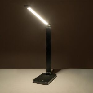 GLOBOSTAR® TEBLA 60481 Μοντέρνο Επιτραπέζιο Φωτιστικό Γραφείου LED 5W 500lm 120° AC 220-240V IP20 Ρυθμιζόμενο Λευκό CCT με Αφή 2700K/4500K/6000K Dimmable – Bridgelux SMD Chip – Μαύρο – Μ11 x Π31 x Υ52cm – 2 Χρόνια Εγγύηση