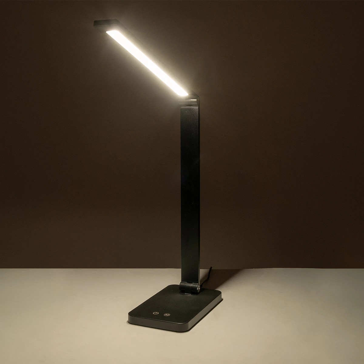 GLOBOSTAR® TEBLA 60481 Μοντέρνο Επιτραπέζιο Φωτιστικό Γραφείου LED 5W 500lm 120° AC 220-240V IP20 Ρυθμιζόμενο Λευκό CCT με Αφή 2700K/4500K/6000K Dimmable – Bridgelux SMD Chip – Μαύρο – Μ11 x Π31 x Υ52cm – 2 Χρόνια Εγγύηση