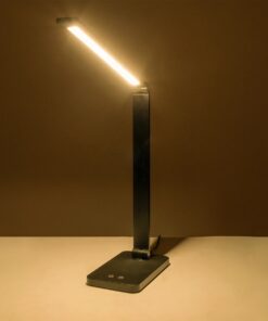 GLOBOSTAR® TEBLA 60481 Μοντέρνο Επιτραπέζιο Φωτιστικό Γραφείου LED 5W 500lm 120° AC 220-240V IP20 Ρυθμιζόμενο Λευκό CCT με Αφή 2700K/4500K/6000K Dimmable – Bridgelux SMD Chip – Μαύρο – Μ11 x Π31 x Υ52cm – 2 Χρόνια Εγγύηση