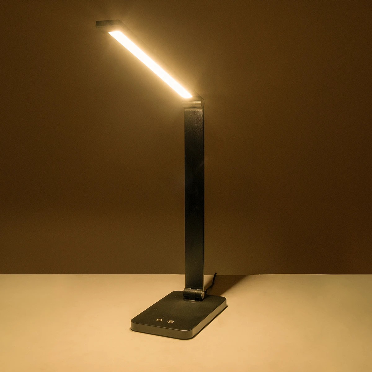 GLOBOSTAR® TEBLA 60481 Μοντέρνο Επιτραπέζιο Φωτιστικό Γραφείου LED 5W 500lm 120° AC 220-240V IP20 Ρυθμιζόμενο Λευκό CCT με Αφή 2700K/4500K/6000K Dimmable – Bridgelux SMD Chip – Μαύρο – Μ11 x Π31 x Υ52cm – 2 Χρόνια Εγγύηση