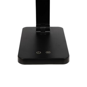 GLOBOSTAR® TEBLA 60481 Μοντέρνο Επιτραπέζιο Φωτιστικό Γραφείου LED 5W 500lm 120° AC 220-240V IP20 Ρυθμιζόμενο Λευκό CCT με Αφή 2700K/4500K/6000K Dimmable – Bridgelux SMD Chip – Μαύρο – Μ11 x Π31 x Υ52cm – 2 Χρόνια Εγγύηση