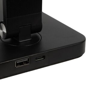 GLOBOSTAR® TEBLA 60481 Μοντέρνο Επιτραπέζιο Φωτιστικό Γραφείου LED 5W 500lm 120° AC 220-240V IP20 Ρυθμιζόμενο Λευκό CCT με Αφή 2700K/4500K/6000K Dimmable – Bridgelux SMD Chip – Μαύρο – Μ11 x Π31 x Υ52cm – 2 Χρόνια Εγγύηση