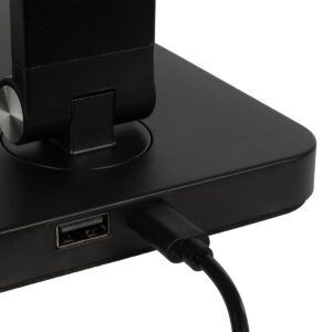 GLOBOSTAR® TEBLA 60481 Μοντέρνο Επιτραπέζιο Φωτιστικό Γραφείου LED 5W 500lm 120° AC 220-240V IP20 Ρυθμιζόμενο Λευκό CCT με Αφή 2700K/4500K/6000K Dimmable – Bridgelux SMD Chip – Μαύρο – Μ11 x Π31 x Υ52cm – 2 Χρόνια Εγγύηση