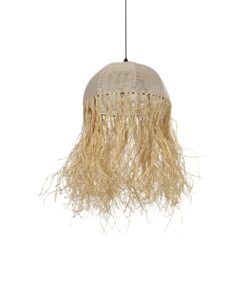GLOBOSTAR® PLUVIA 205-0081 Boho Κρεμαστό Φωτιστικό Οροφής με Ντουί 1 x E27 AC 220-240V IP20 – Μπεζ – M40 x Π40 x Υ70cm
