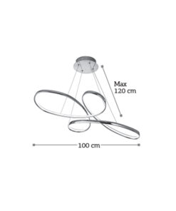 InLight Κρεμαστό φωτιστικό LED 56W 3CCT (by switch) από αλουμίνιο σε χρυσή ματ απόχρωση D:100cm (6151-GL)