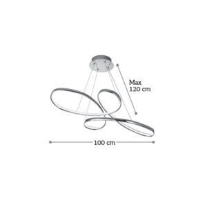 InLight Κρεμαστό φωτιστικό LED 56W 3CCT (by switch) από αλουμίνιο σε χρυσή ματ απόχρωση D:100cm (6151-GL)