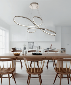 InLight Κρεμαστό φωτιστικό LED 56W 3CCT (by switch) από αλουμίνιο σε χρυσή ματ απόχρωση D:100cm (6151-GL)