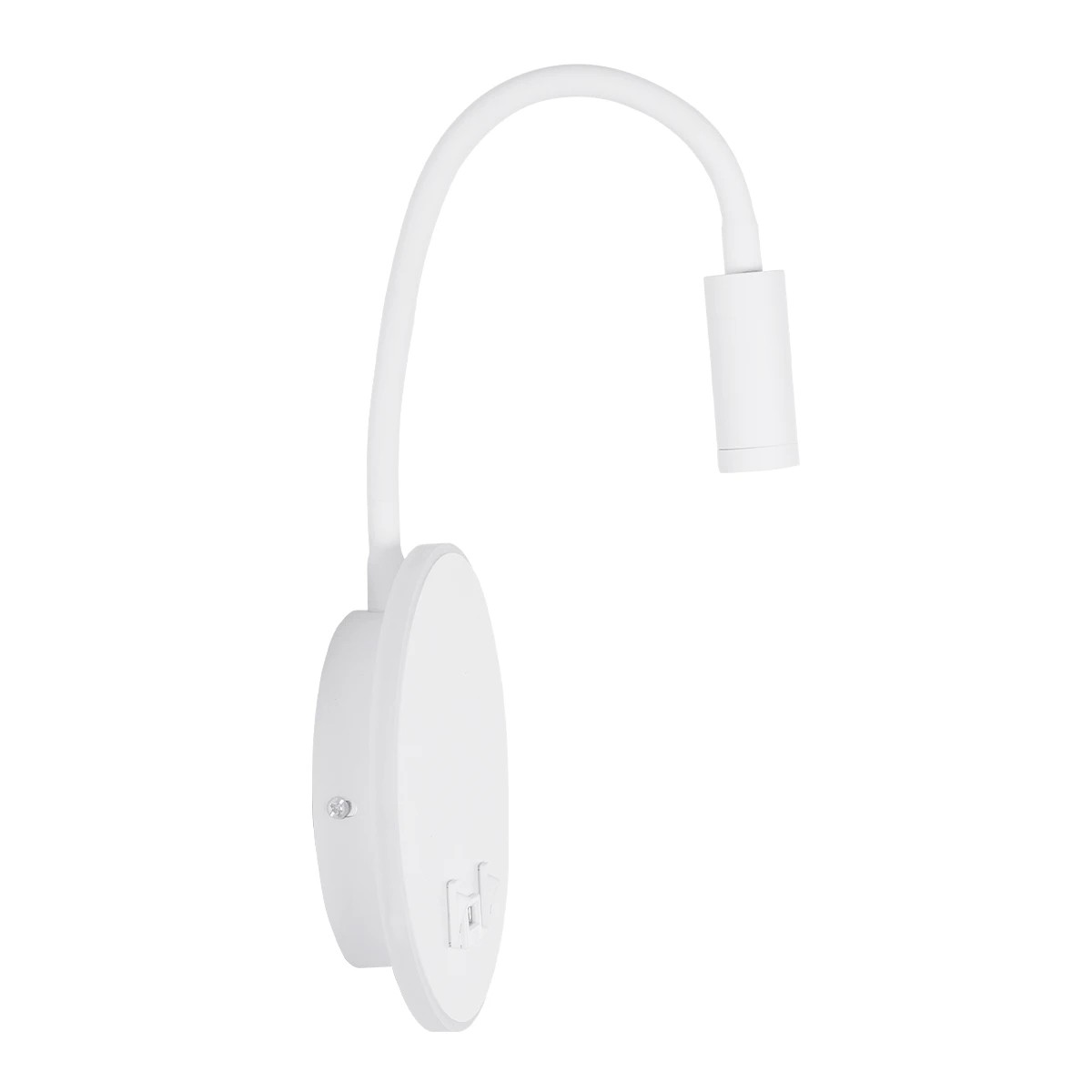 GLOBOSTAR® GOOSE 61693 Μοντέρνο Φωτιστικό Τοίχου – Απλίκα Ξενοδοχείου Reading Light με Φορτιστή USB 3A LED 6W 600lm 36° & 360° AC 220-240V IP20 Θερμό Λευκό 2700K – CREE XPE & Lumileds SMD Chip – Λευκό Ματ – Μ15.5 x Π15 x Υ30.5cm – 3 Χρόνια Εγγύηση