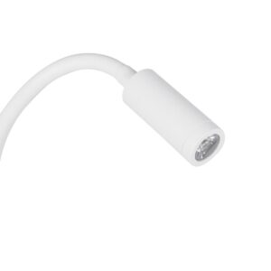 GLOBOSTAR® GOOSE 61693 Μοντέρνο Φωτιστικό Τοίχου – Απλίκα Ξενοδοχείου Reading Light με Φορτιστή USB 3A LED 6W 600lm 36° & 360° AC 220-240V IP20 Θερμό Λευκό 2700K – CREE XPE & Lumileds SMD Chip – Λευκό Ματ – Μ15.5 x Π15 x Υ30.5cm – 3 Χρόνια Εγγύηση