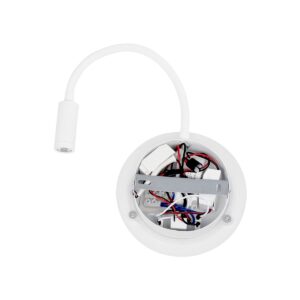 GLOBOSTAR® GOOSE 61693 Μοντέρνο Φωτιστικό Τοίχου – Απλίκα Ξενοδοχείου Reading Light με Φορτιστή USB 3A LED 6W 600lm 36° & 360° AC 220-240V IP20 Θερμό Λευκό 2700K – CREE XPE & Lumileds SMD Chip – Λευκό Ματ – Μ15.5 x Π15 x Υ30.5cm – 3 Χρόνια Εγγύηση