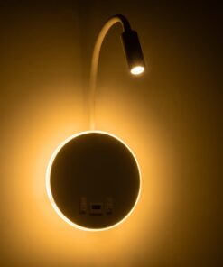 GLOBOSTAR® GOOSE 61693 Μοντέρνο Φωτιστικό Τοίχου – Απλίκα Ξενοδοχείου Reading Light με Φορτιστή USB 3A LED 6W 600lm 36° & 360° AC 220-240V IP20 Θερμό Λευκό 2700K – CREE XPE & Lumileds SMD Chip – Λευκό Ματ – Μ15.5 x Π15 x Υ30.5cm – 3 Χρόνια Εγγύηση