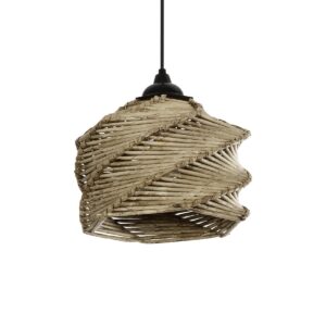 GLOBOSTAR® HUSLE 205-0044 Boho Κρεμαστό Φωτιστικό Οροφής με Ντουί 1 x E27 AC 220-240V IP20 – Μπεζ – M24 x Π24 x Υ21cm