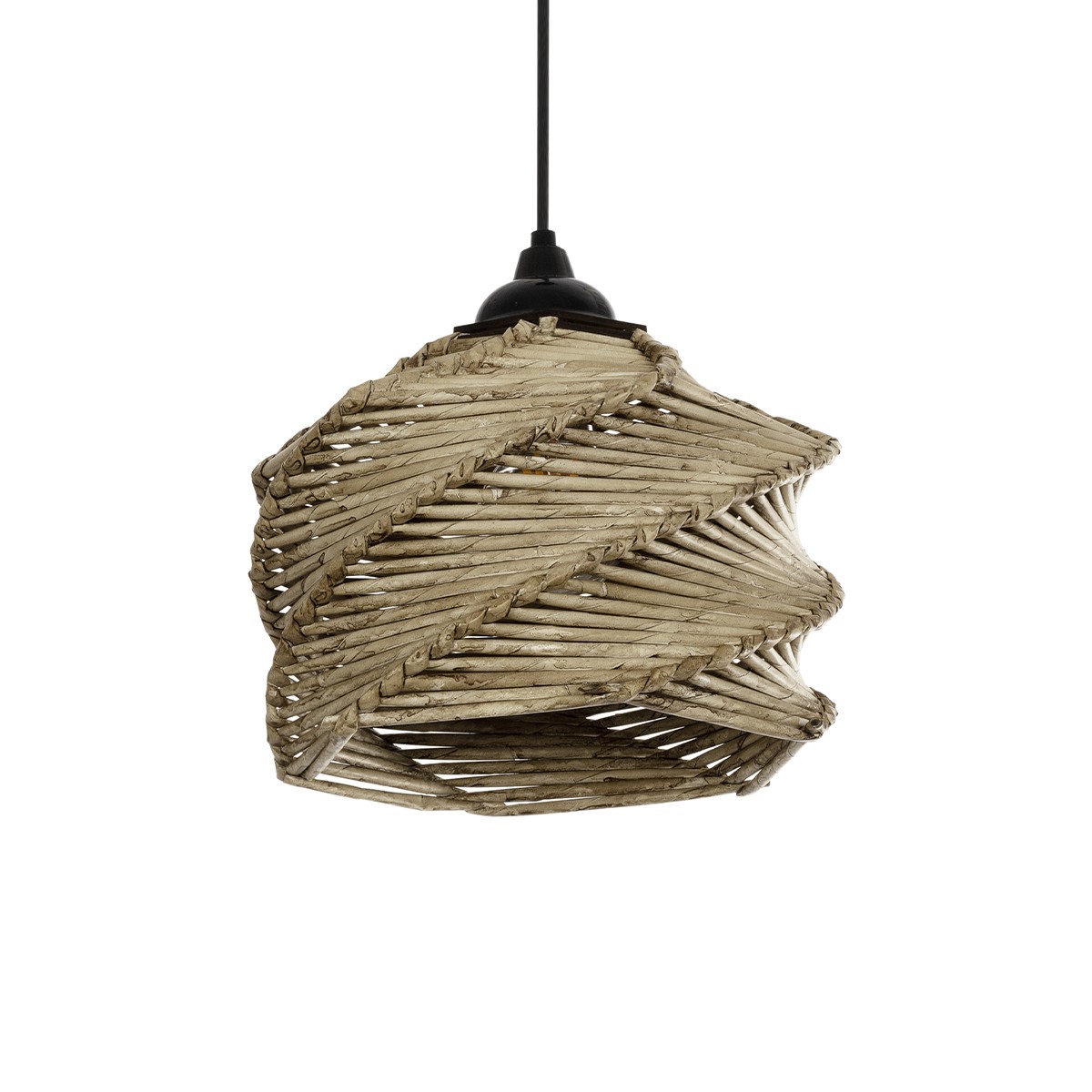 GLOBOSTAR® HUSLE 205-0044 Boho Κρεμαστό Φωτιστικό Οροφής με Ντουί 1 x E27 AC 220-240V IP20 – Μπεζ – M24 x Π24 x Υ21cm