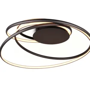 Trio Lighting NALA - 644310132 Φωτιστικό Οροφής LED 57W 6800lm Step Dimmable CCT Μαύρο Ματ