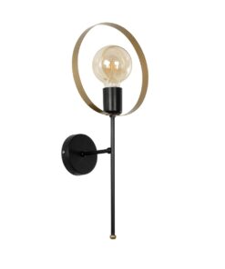 GLOBOSTAR® SOPA 201-0120 Μοντέρνο Φωτιστικό Τοίχου – Απλίκα με Ντουί 1 x E27 AC 220-240V IP20 – Μαύρο & Χρυσό – Μ23 x Π15 x Υ51cm