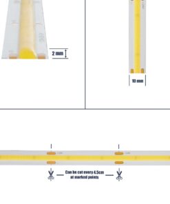 GLOBOSTAR® BEE 70350 Ταινία LED 10W/m 1100lm/m 120° DC 24V IP20 528 x COB Chip/m Ψυχρό Λευκό 6000K Dimmable – Sanan COB Chip – Μ500 x Π1 x Υ0.2cm – Ρολό 5 Μέτρων – 5 Χρόνια Εγγύηση