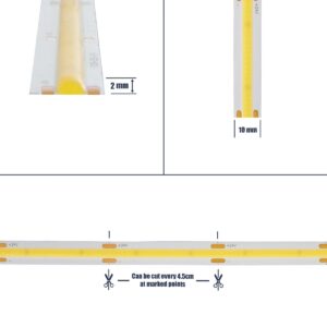 GLOBOSTAR® BEE 70350 Ταινία LED 10W/m 1100lm/m 120° DC 24V IP20 528 x COB Chip/m Ψυχρό Λευκό 6000K Dimmable – Sanan COB Chip – Μ500 x Π1 x Υ0.2cm – Ρολό 5 Μέτρων – 5 Χρόνια Εγγύηση