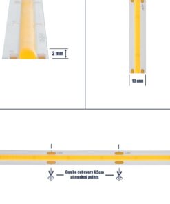 GLOBOSTAR® BEE 70351 Ταινία LED 10W/m 1000lm/m 120° DC 24V IP20 528 x COB Chip/m Φυσικό Λευκό 4500K Dimmable – Sanan COB Chip – Μ500 x Π1 x Υ0.2cm – Ρολό 5 Μέτρων – 5 Χρόνια Εγγύηση