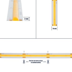 GLOBOSTAR® BEE 70351 Ταινία LED 10W/m 1000lm/m 120° DC 24V IP20 528 x COB Chip/m Φυσικό Λευκό 4500K Dimmable – Sanan COB Chip – Μ500 x Π1 x Υ0.2cm – Ρολό 5 Μέτρων – 5 Χρόνια Εγγύηση