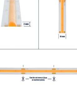 GLOBOSTAR® BEE 70353 Ταινία LED 10W/m 800lm/m 120° DC 24V IP20 528 x COB Chip/m Ultra Θερμό Λευκό 2200K Dimmable – Sanan COB Chip – Μ500 x Π1 x Υ0.2cm – Ρολό 5 Μέτρων – 5 Χρόνια Εγγύηση