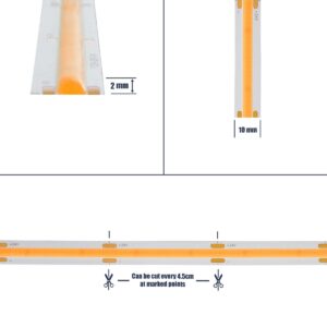 GLOBOSTAR® BEE 70353 Ταινία LED 10W/m 800lm/m 120° DC 24V IP20 528 x COB Chip/m Ultra Θερμό Λευκό 2200K Dimmable – Sanan COB Chip – Μ500 x Π1 x Υ0.2cm – Ρολό 5 Μέτρων – 5 Χρόνια Εγγύηση