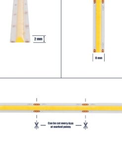 GLOBOSTAR® BEE 70359 Ταινία LED 8W/m 880lm/m 120° DC 24V IP20 320 x COB Chip/m Ψυχρό Λευκό 6000K Dimmable – Sanan COB Chip – Μ500 x Π0.8 x Υ0.2cm – Ρολό 5 Μέτρων – 5 Χρόνια Εγγύηση