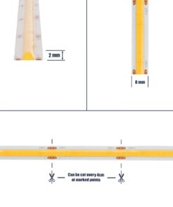 GLOBOSTAR® BEE 70360 Ταινία LED 8W/m 800lm/m 120° DC 24V IP20 320 x COB Chip/m Φυσικό Λευκό 4500K Dimmable – Sanan COB Chip – Μ500 x Π0.8 x Υ0.2cm – Ρολό 5 Μέτρων – 5 Χρόνια Εγγύηση