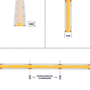 GLOBOSTAR® BEE 70360 Ταινία LED 8W/m 800lm/m 120° DC 24V IP20 320 x COB Chip/m Φυσικό Λευκό 4500K Dimmable – Sanan COB Chip – Μ500 x Π0.8 x Υ0.2cm – Ρολό 5 Μέτρων – 5 Χρόνια Εγγύηση