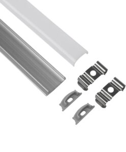 GLOBOSTAR® ALP-LINEAR CURBARIO 70802-1M Επιφανειακό Εύκαμπτο Προφίλ Αλουμινίου με Λευκό Γαλακτερό Πατητό Κάλυμμα για Ταινίες LED IP20 – Ασημί & Λευκό – Μ100 x Π1.8 x Υ0.5cm