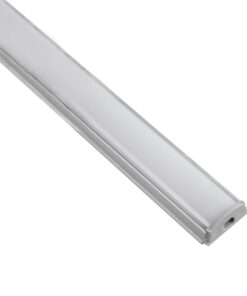 GLOBOSTAR® ALP-LINEAR CURBARIO 70802-1M Επιφανειακό Εύκαμπτο Προφίλ Αλουμινίου με Λευκό Γαλακτερό Πατητό Κάλυμμα για Ταινίες LED IP20 – Ασημί & Λευκό – Μ100 x Π1.8 x Υ0.5cm